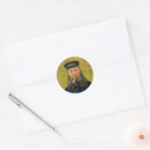Van Gogh Postman. Portrait Impressionismus Art Runder Aufkleber (Umschlag)