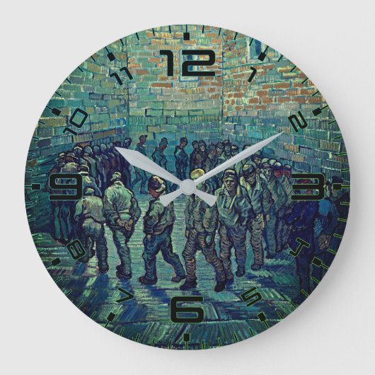 Van Gogh Prisoners' Round Art Clock Große Wanduhr (Vorderseite)