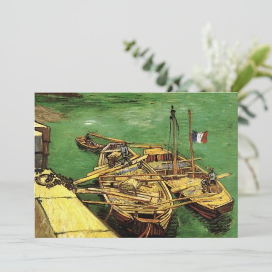 Van Gogh Quay mit Männern entladen Sand Barges (Stehend Vorderseite)
