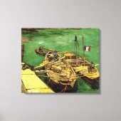 Van Gogh Quay mit Männern entladen Sand Barges Leinwanddruck (Vorderseite)