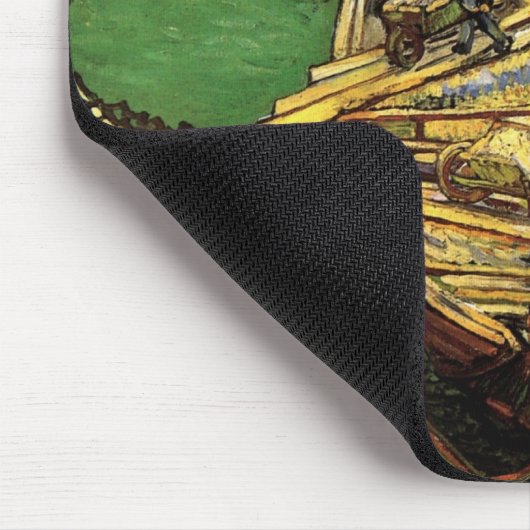 Van Gogh Quay mit Männern entladen Sand Barges Mousepad (Ecke)