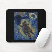 Van Gogh Raccoon Drunk Pes Out In Bathroom Meme  Mousepad (Mit Mouse)