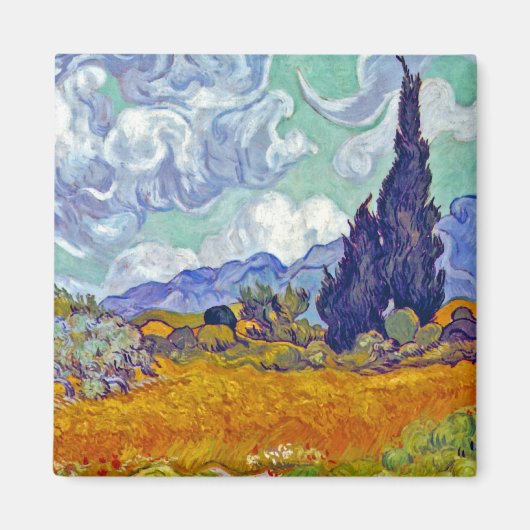 Van Gogh - Radfeld mit Fahrrädern Magnet (Vorne)