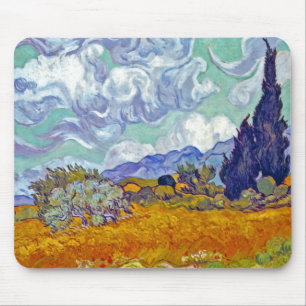 Van Gogh - Radfeld mit Fahrrädern Mousepad