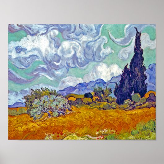 Van Gogh - Radfeld mit Fahrrädern Poster (Vorne)