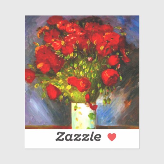 Van Gogh Red Poppies Aufkleber (Blatt)