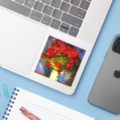 Van Gogh Red Poppies Aufkleber (Laptop mit iPhone)