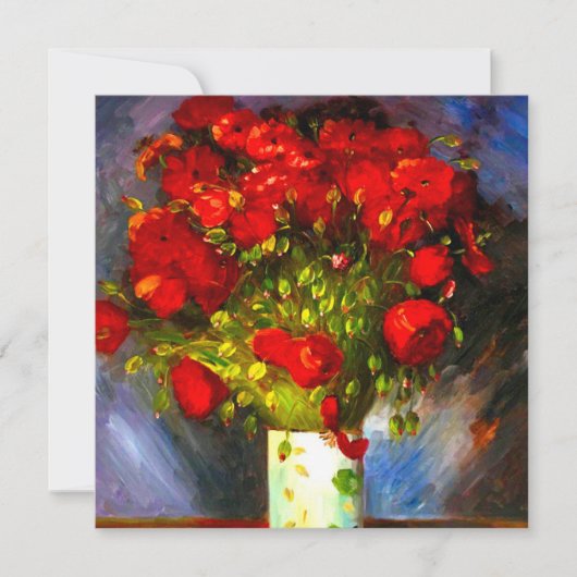 Van Gogh Red Poppies Einladung (Vorderseite)