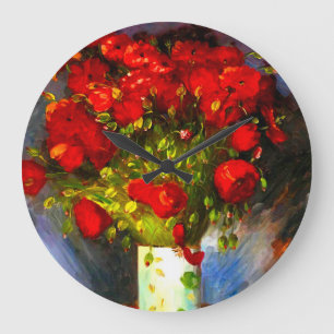 Van Gogh Red Poppies Große Wanduhr