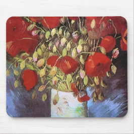 Van Gogh Red Poppies in Vase Mousepad