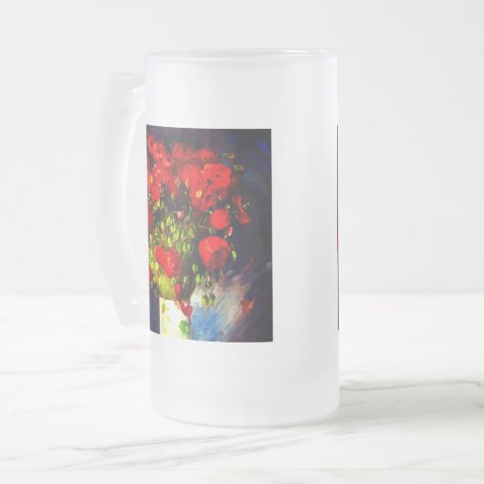 Van Gogh Red Poppies Mattglas Bierglas (Vorderseite Links)