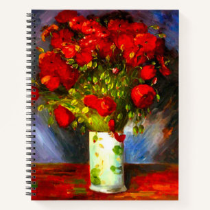 Van Gogh Red Poppies Notizblock
