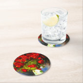 Van Gogh Red Poppies Runder Pappuntersetzer (Vor Ort)