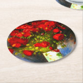 Van Gogh Red Poppies Runder Pappuntersetzer (Angewinkelt)