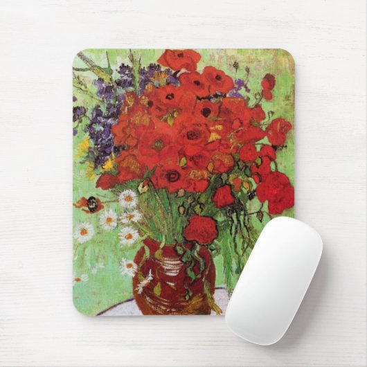 Van Gogh Red Poppies und Daisies Mouse Pad Mousepad (Mit Mouse)