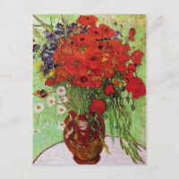 Van Gogh Red Poppies und Daisies Postcard