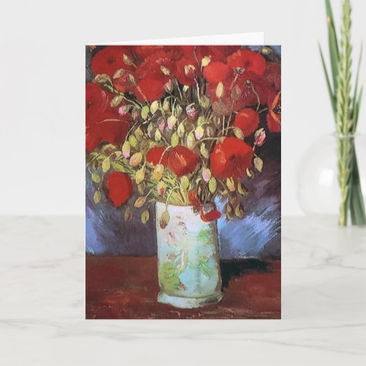 Van Gogh Red Poppies Vielen Dank Karte (Vorderseite)