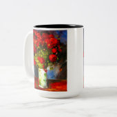 Van Gogh Red Poppies Zweifarbige Tasse (Vorderseite Links)