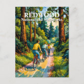 Van Gogh Redwood National Park Family Cycling Postkarte (Vorderseite)