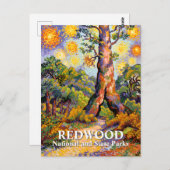 Van Gogh Redwood National Park Forest Landscape Postkarte (Vorne/Hinten)