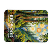 Van Gogh Redwood National Park Hiking Trail Modern Magnet (Horizontal)