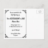 Van Gogh Restaurant Sport Bar Eröffnung Einladung Postkarte (Rückseite)