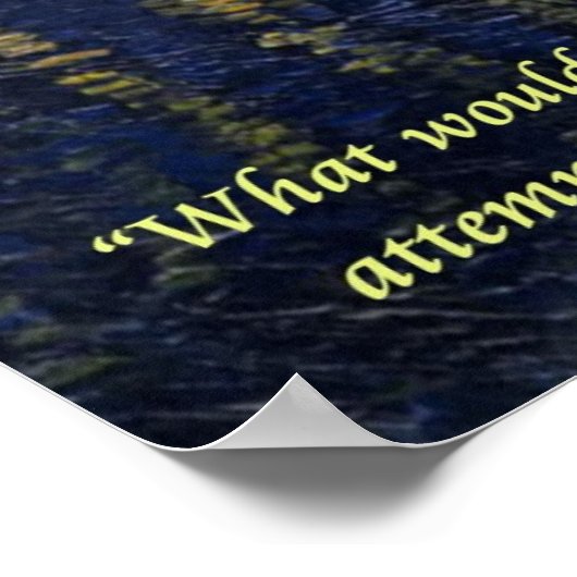 Van Gogh Rhone Starry Night & Courage Quote Poster (Ecke)