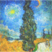 Van Gogh Road mit Cypress und Star Aufkleber (Vorderseite)