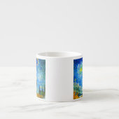 Van Gogh Road mit Cypress und Star Espressotasse (Vorderseite)