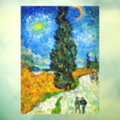 Van Gogh Road mit Cypress und Star Fensteraufkleber (Blatt 3)