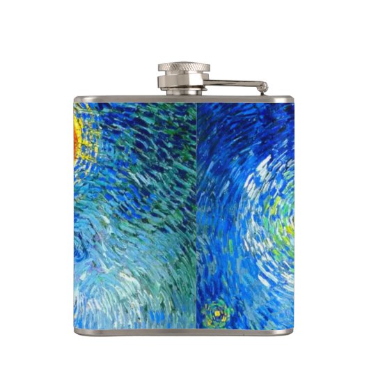 Van Gogh Road mit Cypress und Star Flachmann (Rückseite)