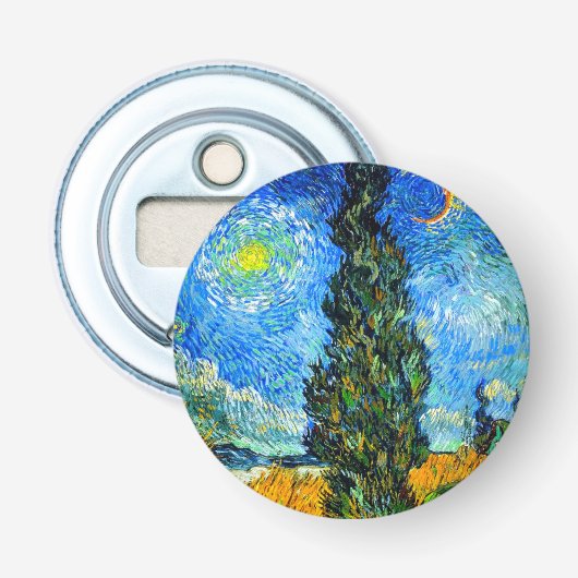 Van Gogh Road mit Cypress und Star Flaschenöffner (Vorderseite)
