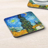 Van Gogh Road mit Cypress und Star Getränkeuntersetzer (Linke Seite)