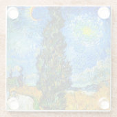 Van Gogh Road mit Cypress und Star Glasuntersetzer (Rückseite)