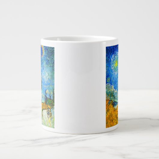Van Gogh Road mit Cypress und Star Jumbo-Tasse (Vorderseite)