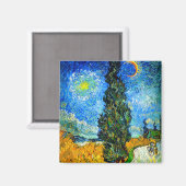 Van Gogh Road mit Cypress und Star Magnet (Vorderseite/Rückseite)