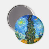 Van Gogh Road mit Cypress und Star Magnet (Vorderseite/Rückseite)