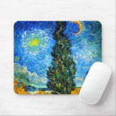 Van Gogh Road mit Cypress und Star Mousepad (Mit Mouse)