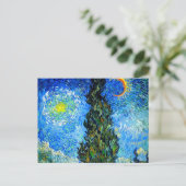 Van Gogh Road mit Cypress und Star Postkarte (Stehend Vorderseite)
