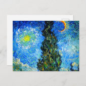 Van Gogh Road mit Cypress und Star Postkarte (Vorne/Hinten)
