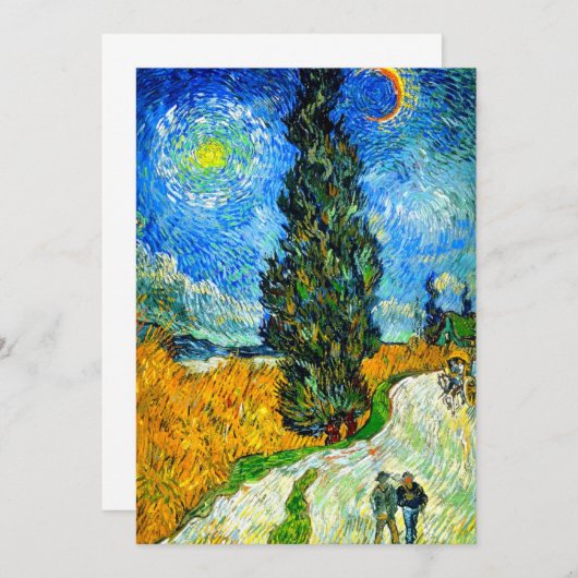Van Gogh Road mit Cypress und Star Save The Date (Vorne/Hinten)