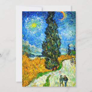 Van Gogh Road mit Cypress und Star Save The Date