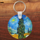 Van Gogh Road mit Cypress und Star Schlüsselanhänger (Vorderseite)