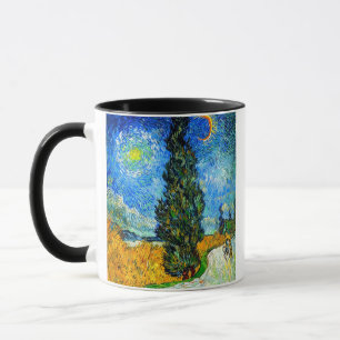 Van Gogh Road mit Cypress und Star Tasse