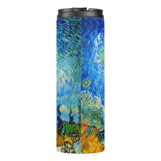 Van Gogh Road mit Cypress und Star Thermosbecher (Rückseite)