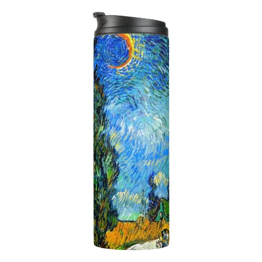 Van Gogh Road mit Cypress und Star Thermosbecher (Nach rechts gedreht)