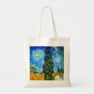 Van Gogh Road mit Cypress und Star Tragetasche