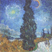 Van Gogh Road mit Cypressionismus Aufkleber (Vorderseite)