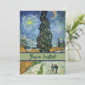 Van Gogh Road mit Cypressionismus Einladung (Stehend Vorderseite)