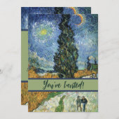 Van Gogh Road mit Cypressionismus Einladung (Vorne/Hinten)
